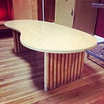 Bamboo rattan kidney coffee table= $225.00 - @villains_vintage by Wicker Paradise bamboo coffee table photo